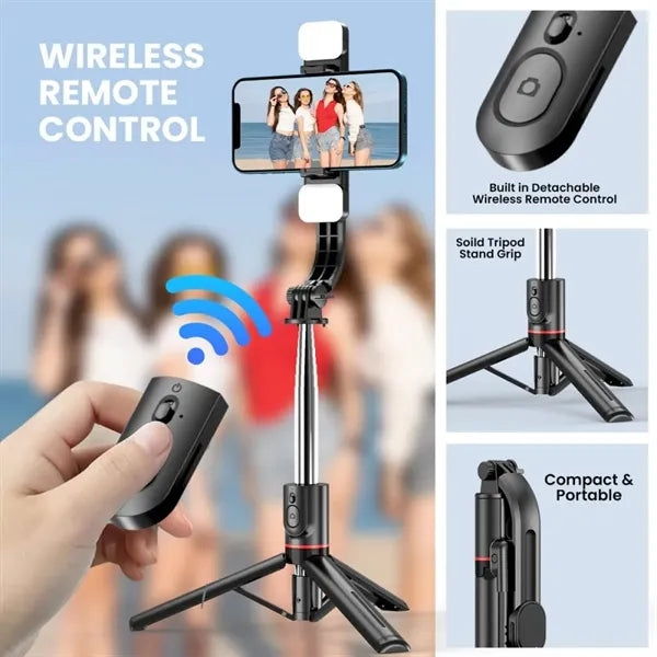 46" Smart Selfie Stick with Double-Fill Lights