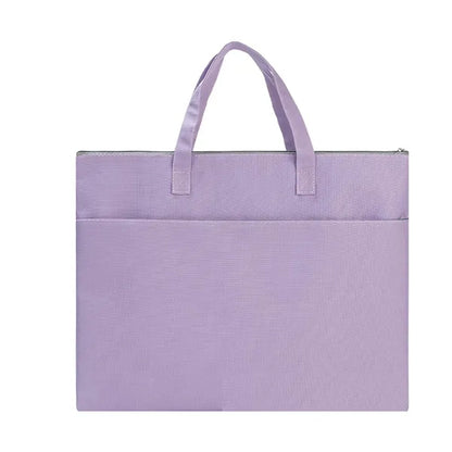 Double-Layer A4 Zipper Document Tote Bag