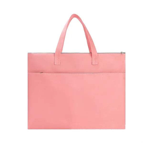 Double-Layer A4 Zipper Document Tote Bag