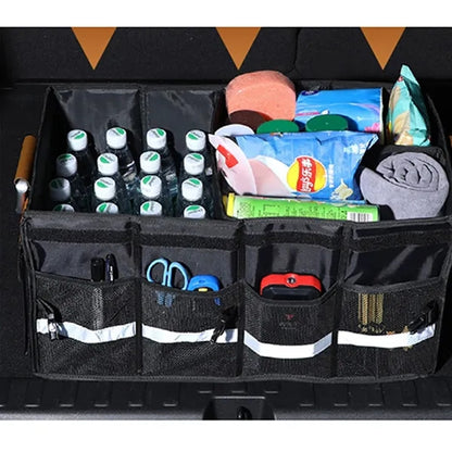 Collapsible Multi Compartment Car Trunk Organizer