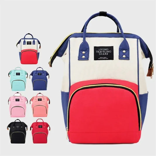 Large Capacity Shoulder Bottle Diaper Backpack