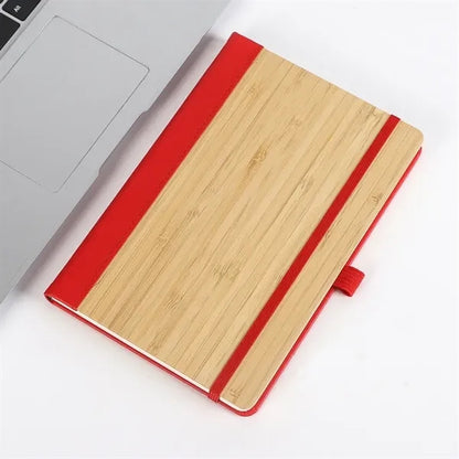 A5 Bamboo PU Notebook with Elastic Band & Pen Loop
