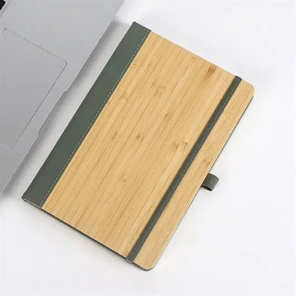A5 Bamboo PU Notebook with Elastic Band & Pen Loop