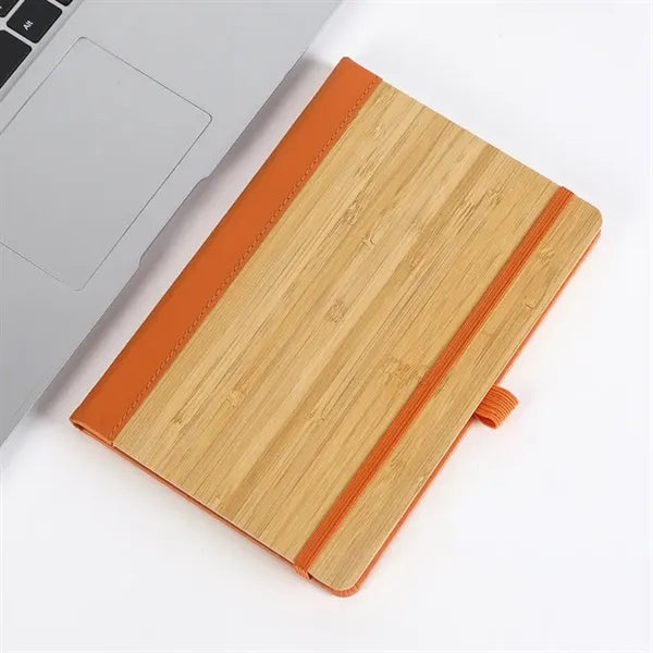 A5 Bamboo PU Notebook with Elastic Band & Pen Loop