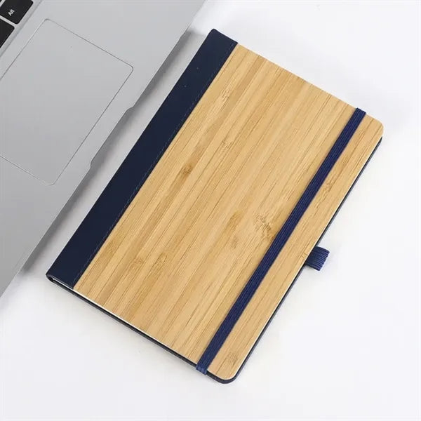 A5 Bamboo PU Notebook with Elastic Band & Pen Loop