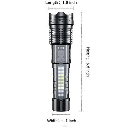 COB Extremely Bright Rechargeable Torch w/ Zoom Flashlights
