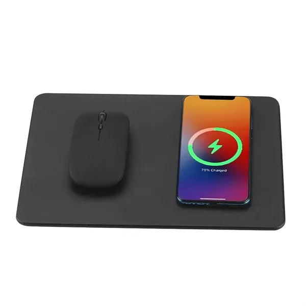 2-in-1 Leather Magnetic Wireless Charging Mouse Pad