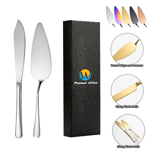 2Pcs Wedding Stainless Steel Cake Knife and Server Set