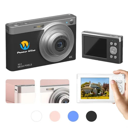 4K HD Screen Compact Portable Digital Camera with Hand Strap