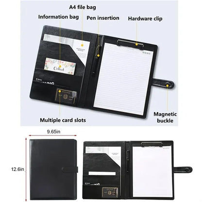 A4 Business Versatile Padfolio with Magnetic Buckle