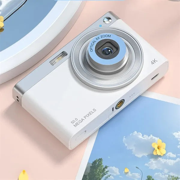 4K HD Screen Compact Portable Digital Camera with Hand Strap