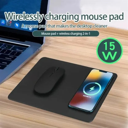 2-in-1 Leather Magnetic Wireless Charging Mouse Pad