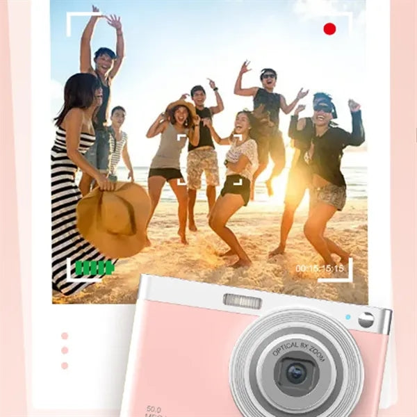 4K HD Screen Compact Portable Digital Camera with Hand Strap