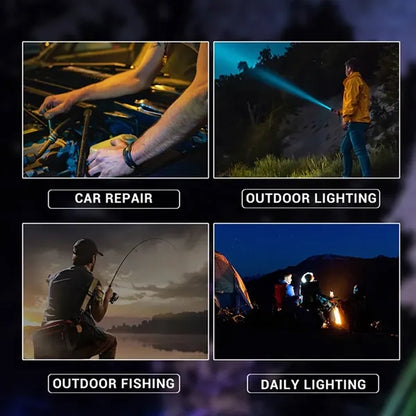 COB Extremely Bright Rechargeable Torch w/ Zoom Flashlights