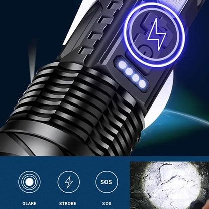 COB Extremely Bright Rechargeable Torch w/ Zoom Flashlights