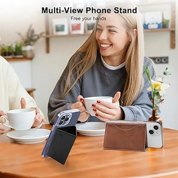 MagSafe Magnetic Slim Card Holder with Tri-fold Phone Stand
