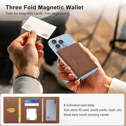 MagSafe Magnetic Slim Card Holder with Tri-fold Phone Stand