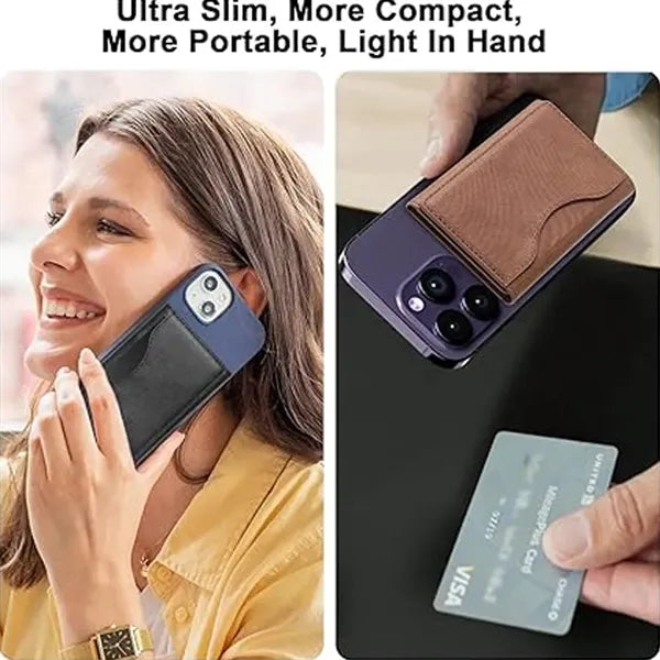 MagSafe Magnetic Slim Card Holder with Tri-fold Phone Stand