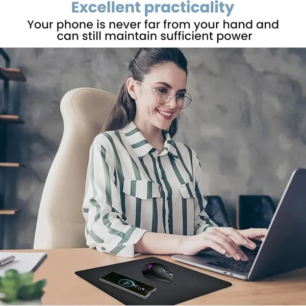 2-in-1 Leather Magnetic Wireless Charging Mouse Pad