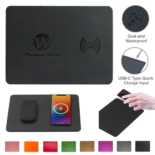 2-in-1 Leather Magnetic Wireless Charging Mouse Pad