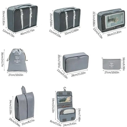 8-Piece Travel Organizer Luggage Compression Pouches