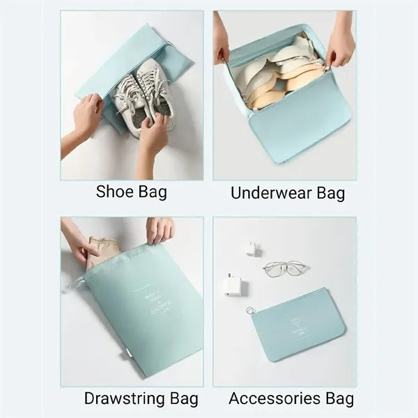 8-Piece Travel Organizer Luggage Compression Pouches