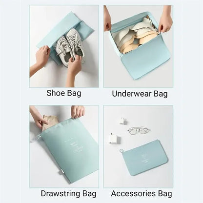 8-Piece Travel Organizer Luggage Compression Pouches
