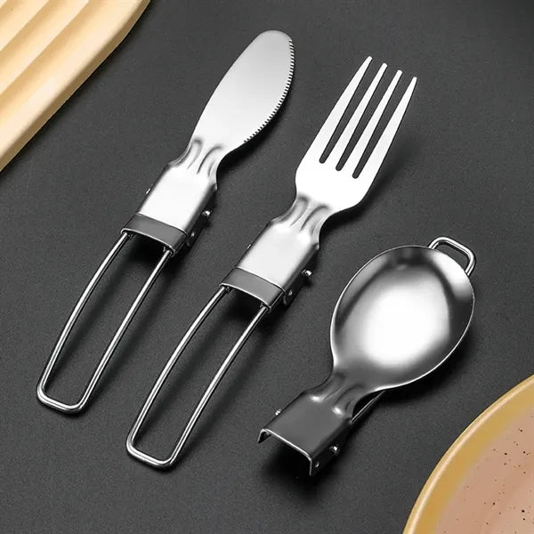 Stainless Steel Folding Portable Camping Cutlery