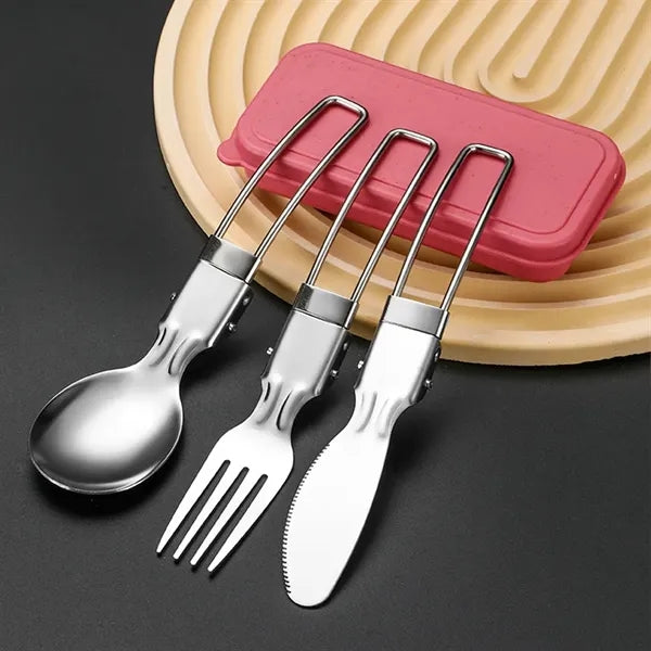 Stainless Steel Folding Portable Camping Cutlery