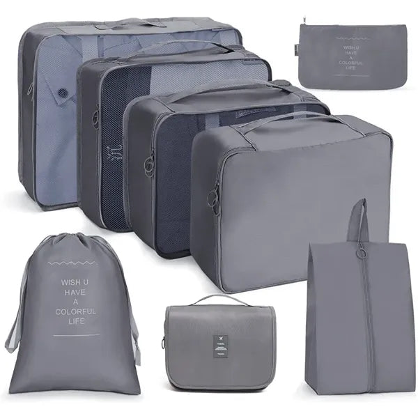 8-Piece Travel Organizer Luggage Compression Pouches