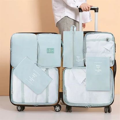 8-Piece Travel Organizer Luggage Compression Pouches