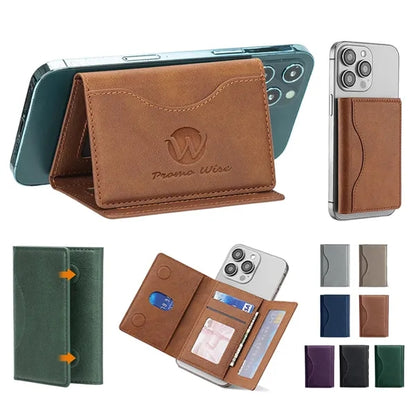 MagSafe Magnetic Slim Card Holder with Tri-fold Phone Stand