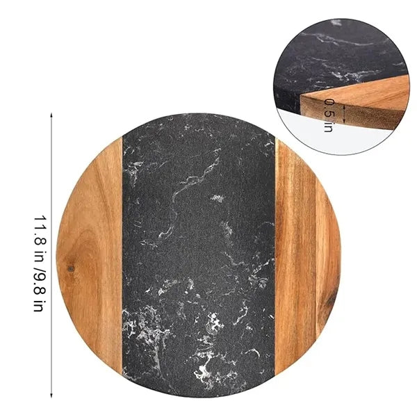 Christmas Wood Marble Serving Cheese Tray Cutting Board
