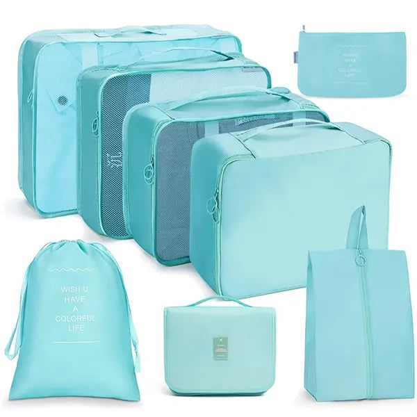 8-Piece Travel Organizer Luggage Compression Pouches
