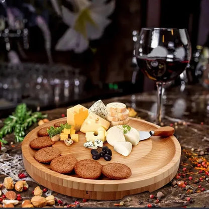 Christmas Bamboo Cheese Platter Board Set Tray for Kitchen