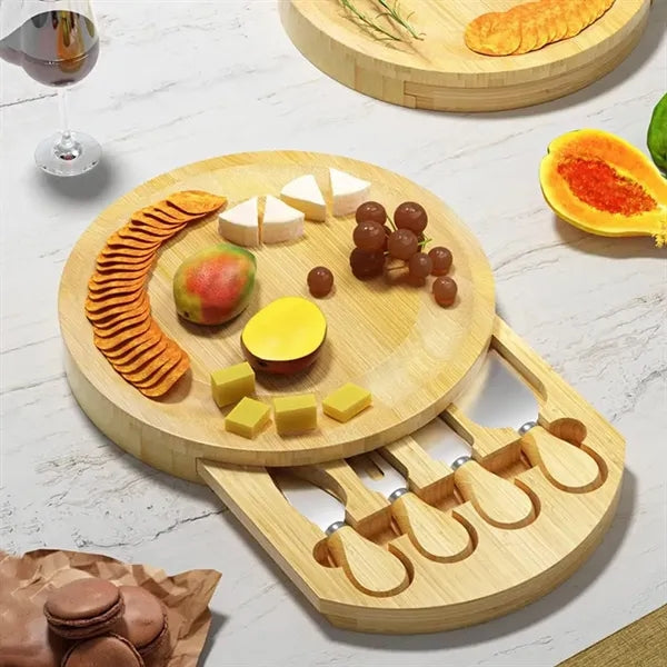 Christmas Bamboo Cheese Platter Board Set Tray for Kitchen
