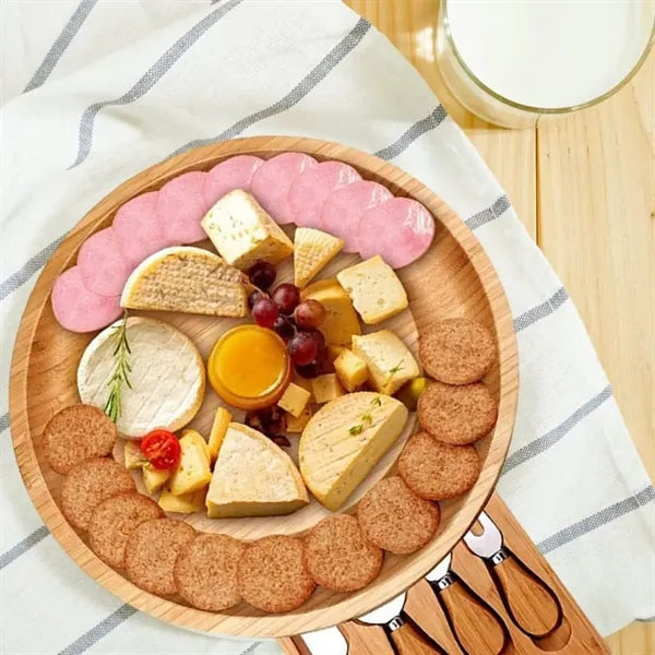 Christmas Bamboo Cheese Platter Board Set Tray for Kitchen