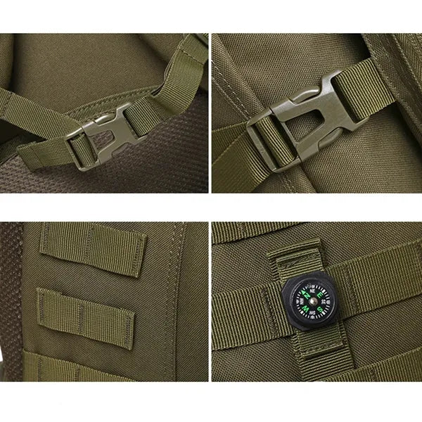 41L Large Capacity Tactical Outdoor Rucksack with Compass