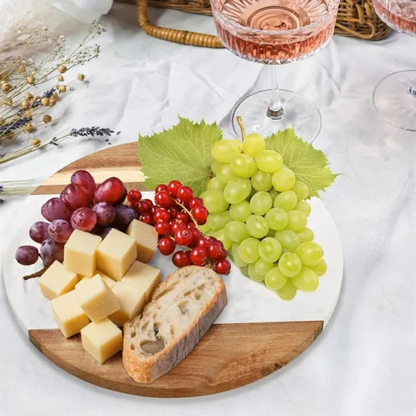 Christmas Wood Marble Serving Cheese Tray Cutting Board