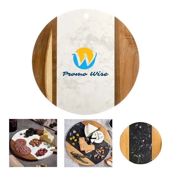 Christmas Wood Marble Serving Cheese Tray Cutting Board