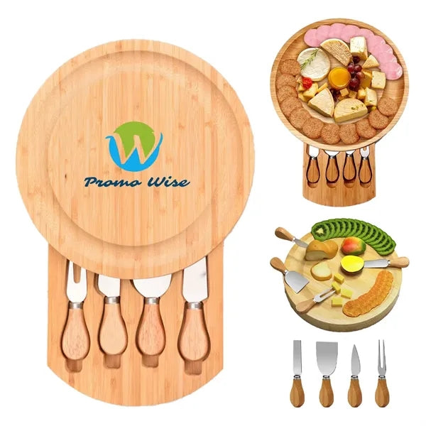 Christmas Bamboo Cheese Platter Board Set Tray for Kitchen