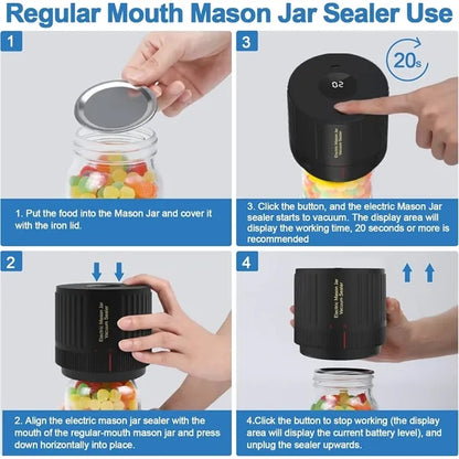 Electric Mason Jar Vacuum Sealer Kit