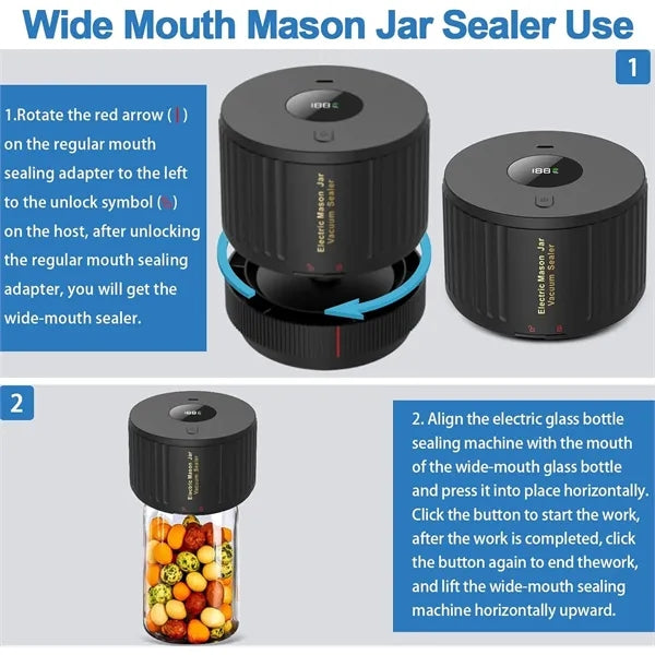 Electric Mason Jar Vacuum Sealer Kit