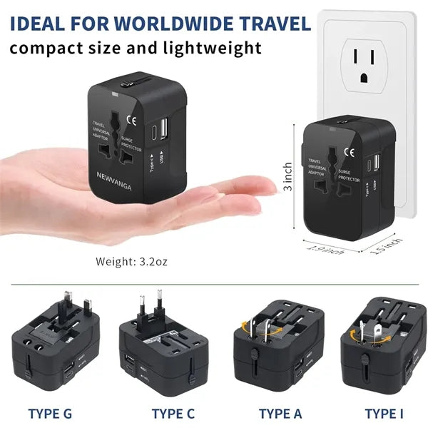 Travel Adapter with USB-C