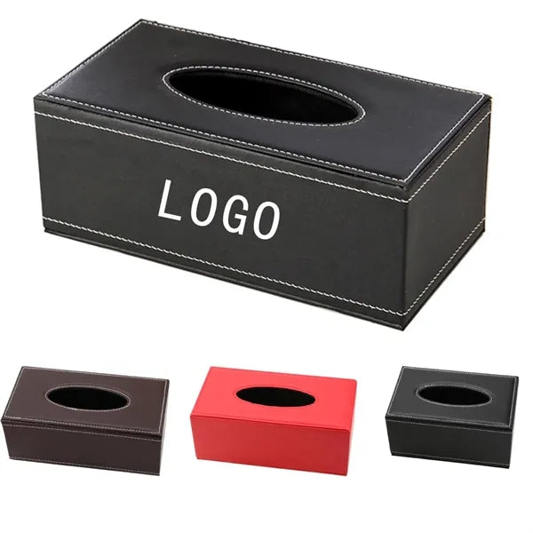 PU Leather Facial Tissue Box Holder