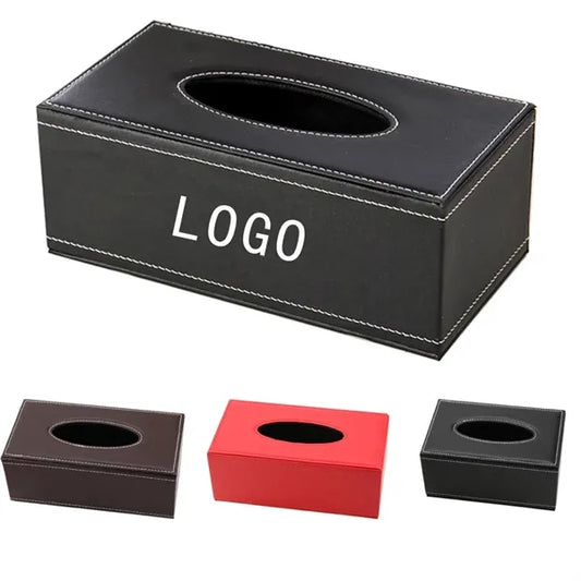 PU Leather Facial Tissue Box Holder