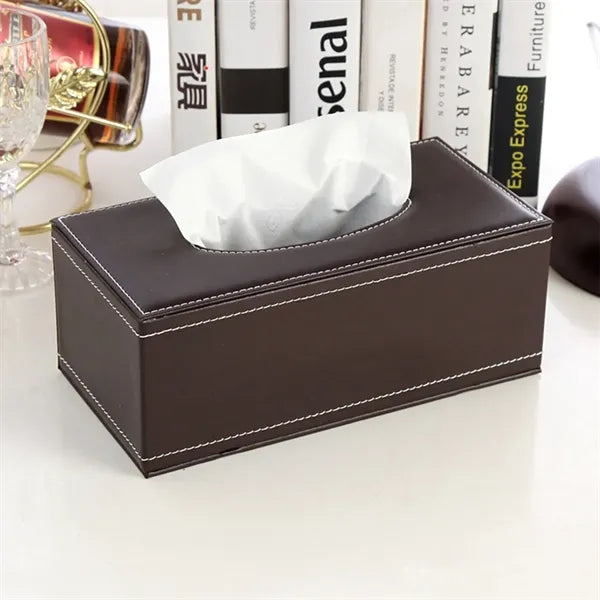 PU Leather Facial Tissue Box Holder