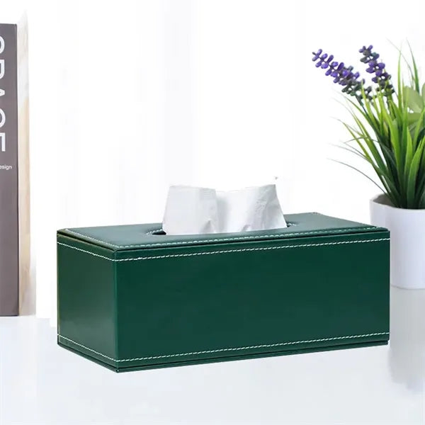 PU Leather Facial Tissue Box Holder