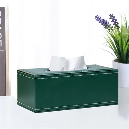 PU Leather Facial Tissue Box Holder