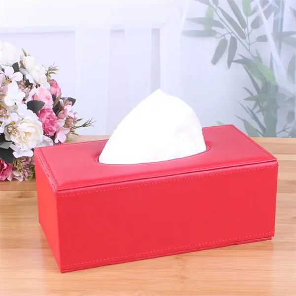 PU Leather Facial Tissue Box Holder